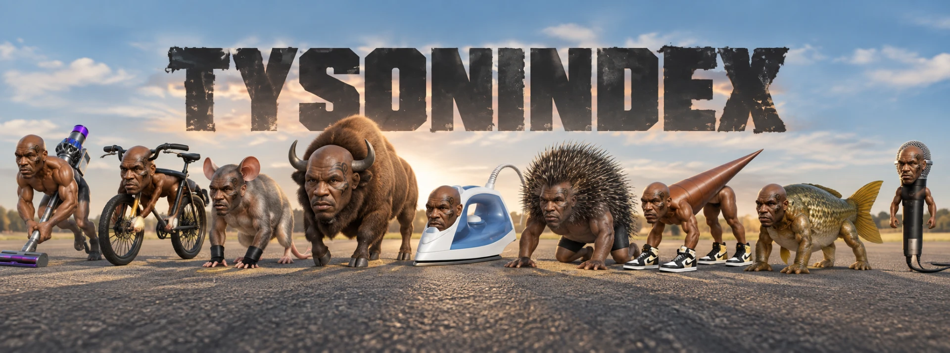 Mike Tyson Index banner featuring a lineup of absurd Tyson variants